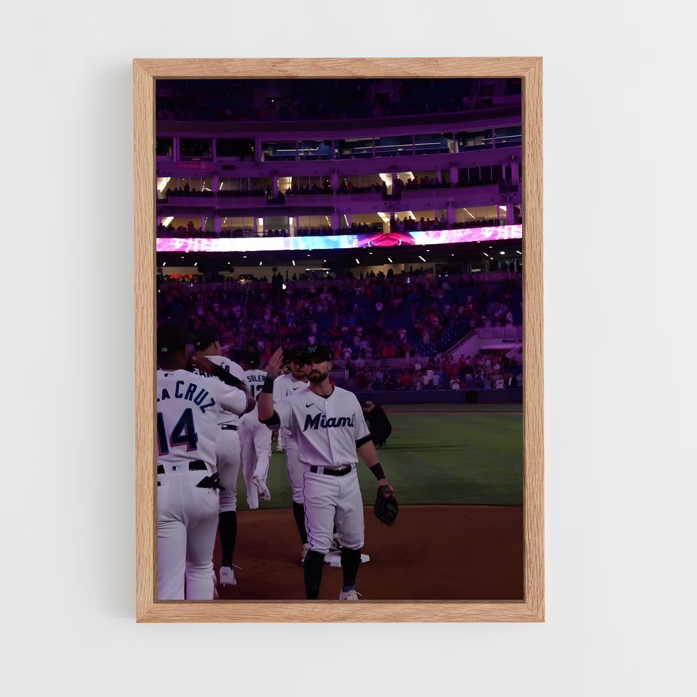 Poster Marlins en Action – affiche Baseball (vue 4)